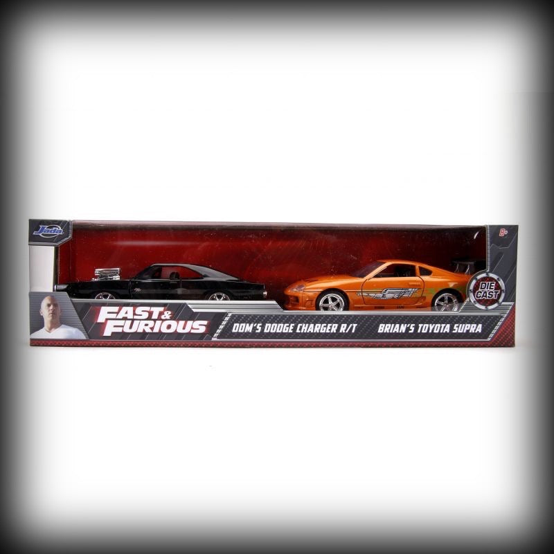Laad de afbeelding in de Gallery-viewer, Dodge CHARGER + Toyota SUPRA FF Twin Pack JADA 1:32
