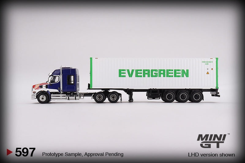 Load image into Gallery viewer, Western Star 49X with 40ft Reefer Container EVERGREEN (LHD) MINI GT 1:64

