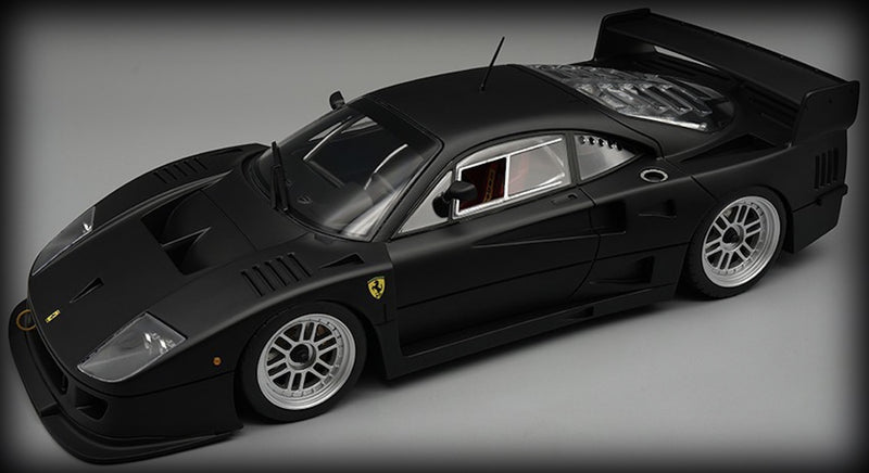 Laad de afbeelding in de Gallery-viewer, Ferrari F40 LM 1996 Press Version Matt Black with BBS silver rims TECNOMODEL 1:18
