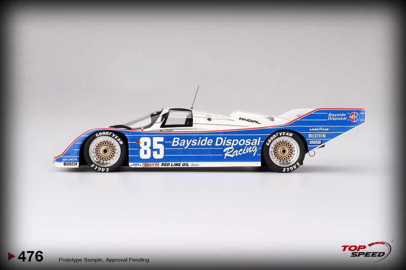 Load image into Gallery viewer, Porsche 962 #85 BAYSIDE DISPOSAL RACING LAGUNA SECA 300 KM WINNER 1987 TOP SPEED 1:18
