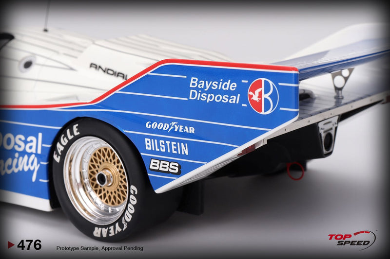 Load image into Gallery viewer, Porsche 962 #85 BAYSIDE DISPOSAL RACING LAGUNA SECA 300 KM WINNER 1987 TOP SPEED 1:18
