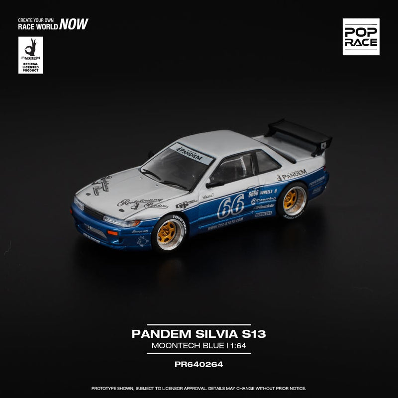 Chargez l'image dans la visionneuse de la galerie, NISSAN PANDEM SILVIA S13 BLEU/BLANC POP RACE 1:64
