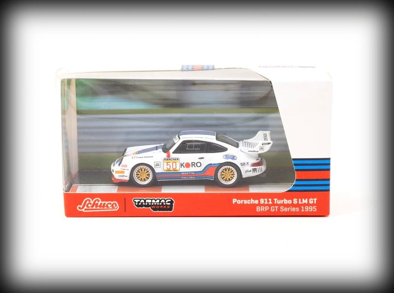 Laad de afbeelding in de Gallery-viewer, Porsche 911 Turbo S LM GT Nr.50 1995 24H Le Mans TARMAC WORKS 1:64
