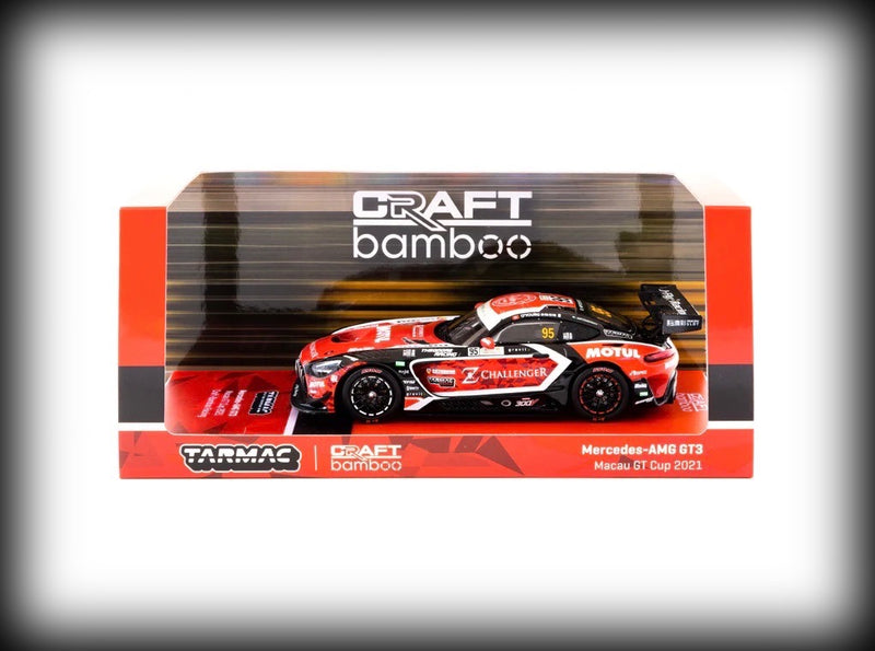 Chargez l&#39;image dans la visionneuse de la galerie, Mercedes AMG GT3 Nr.95 Darryl Oyoung Craft Bamboo Racing Macau GT Cup 2021 TARMAC WORKS 1:43
