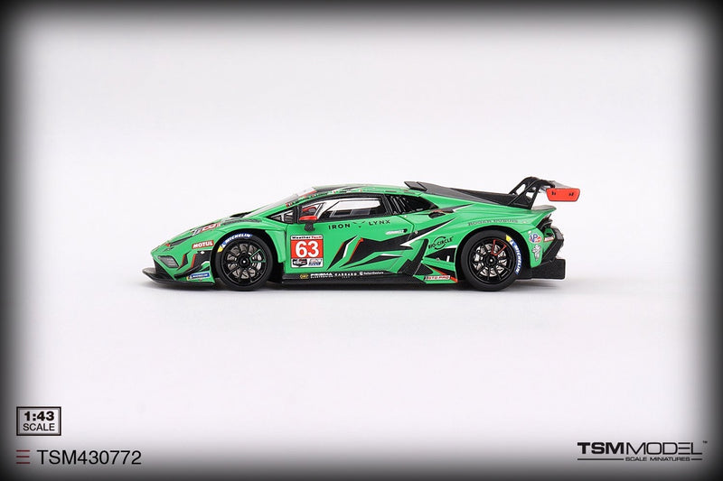 Laad de afbeelding in de Gallery-viewer, Lamborghini HURACAN GT3 EVO2 #63 IRON LYNX IMSA DAYTONA 24 HRS 2023 TSM Models 1:43
