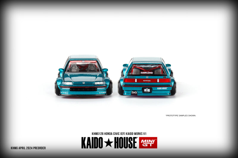 Laad de afbeelding in de Gallery-viewer, Honda CIVIC (EF) KAIDO WORKS V1 1987 MINI GT 1:64

