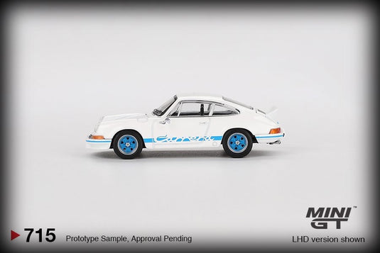 Porsche 911 CARRERA RS 2.7 GRAND PRIX WHITE WITH BLUE LIVERY 1974 (LHD) MINI GT 1:64