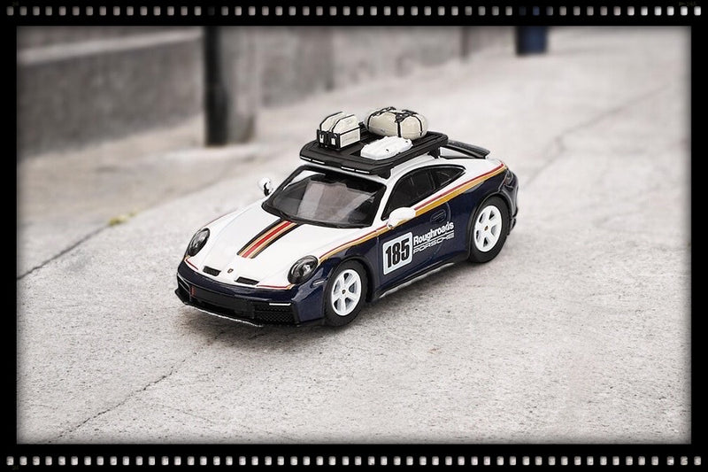 Load image into Gallery viewer, Porsche 911 (992) DAKAR RALLYE DESIGN PACKAGE WHITE/GENTIAN BLUE METALLIC 2023 (LHD) MINI GT 1:64
