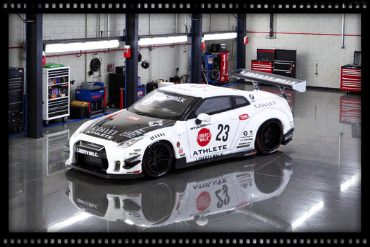 Nissan GT-R (R35) LB WORKS TYPE 2 WHITE ATHLETE X COLLET IN A LB LIMITED TIN CAN 2025 TARMAC WORKS 1:64