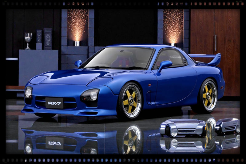 Laad de afbeelding in de Gallery-viewer, MAZDA RX-7 (FD3S) BLAUW IGNITION MODEL 1:18
