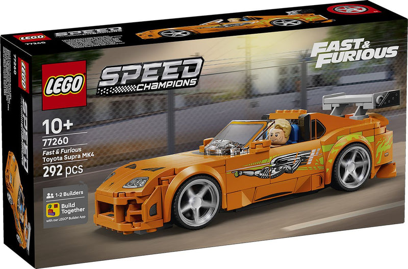 Load image into Gallery viewer, TOYOTA SUPRA MK4 ORANGE FAST&amp;FURIOUS LEGO SPEED CHAMPIONS
