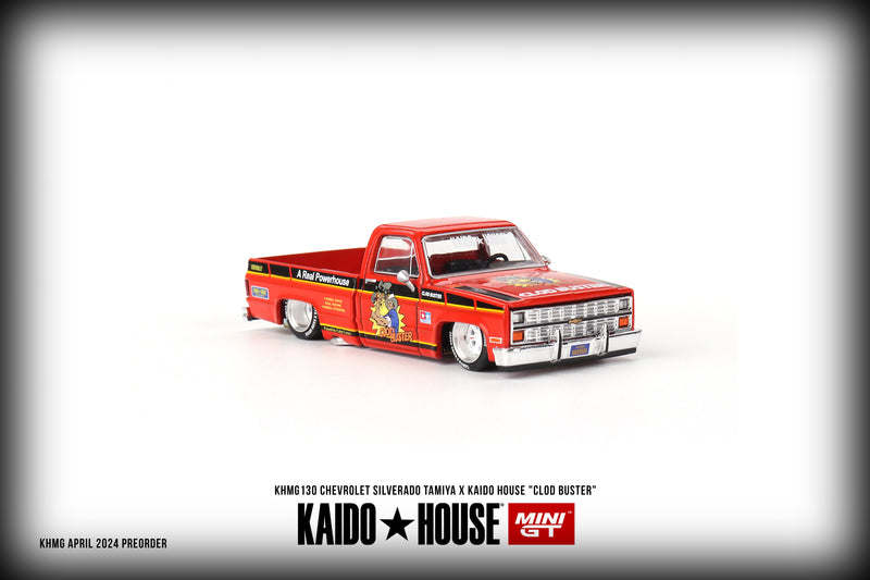 Load image into Gallery viewer, Chevrolet SILVERADO TAMIYA X KAIDO HOUSE CLOD BUSTER 1980 MINI GT 1:64
