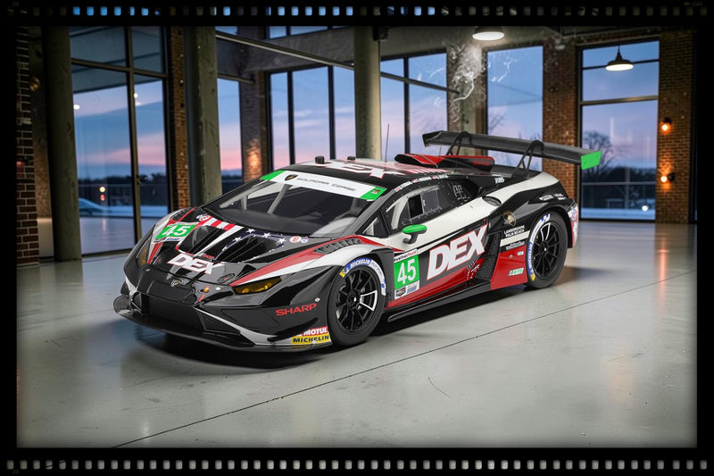 Load image into Gallery viewer, LAMBORGHINI HURACAN GT3 EVO2 #45 DEX WAYNE TAYLOR RACING LAGUNA SECA CLASS WINNER 2026 TOP SPEED 1:18
