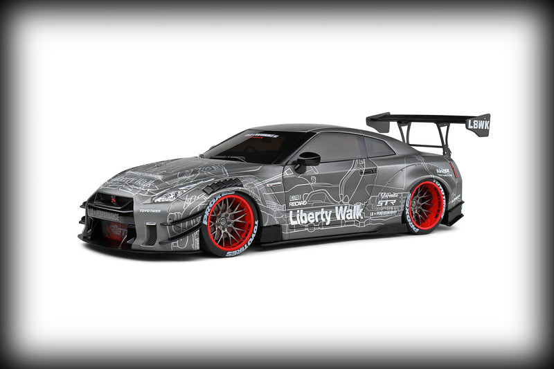Load image into Gallery viewer, Nissan GT-R (R35) W/ LIBERTY WALK BODY KIT 2.0 CATALOGUE DESIGN 2020 SOLIDO 1:18
