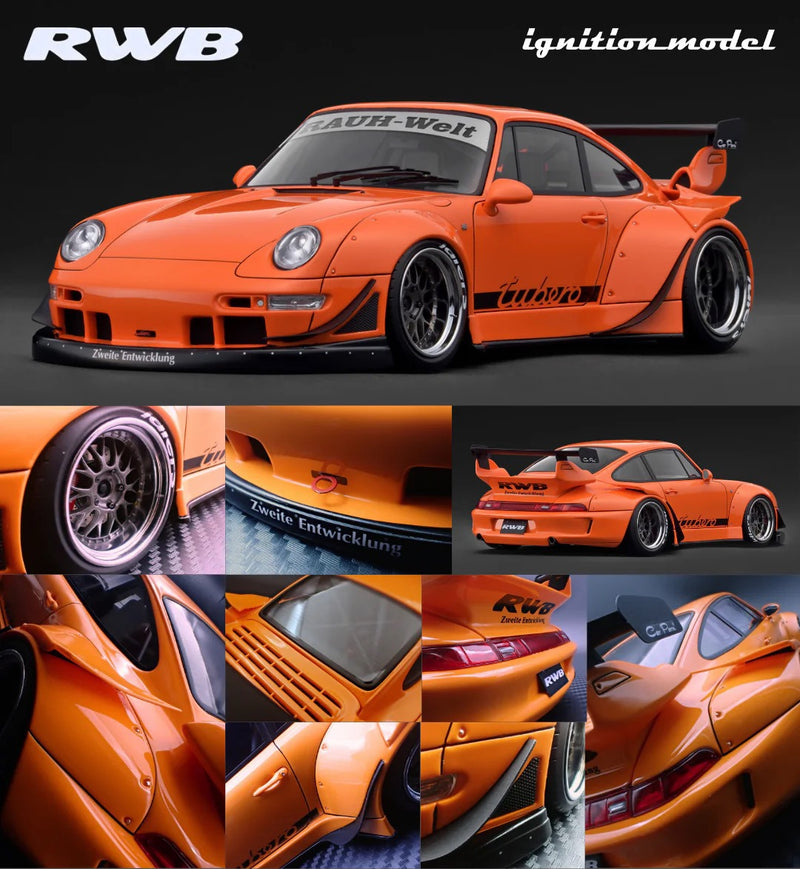 Laad de afbeelding in de Gallery-viewer, Porsche RWB 993 ORANJE IGNITION MODEL 1:18
