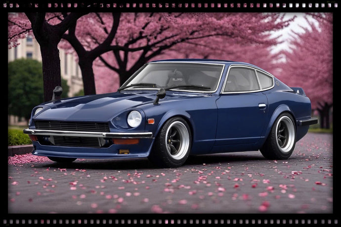 Nissan Fairlady Z (S30) *Wangen MINUIT* Devil's Z avec figurine de M. Akio Asakura Bleu IGNITION MODEL 1:18