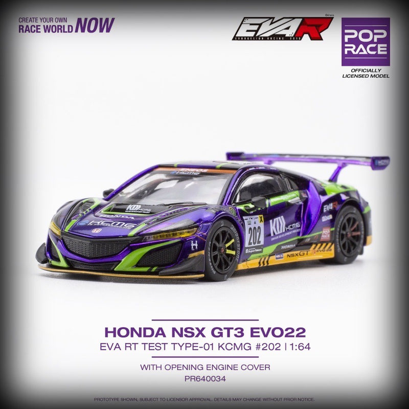 Laad de afbeelding in de Gallery-viewer, Honda NSX GT3 Evo22 #202 EVA Test Type 01 KCNG POP RACE 1:64
