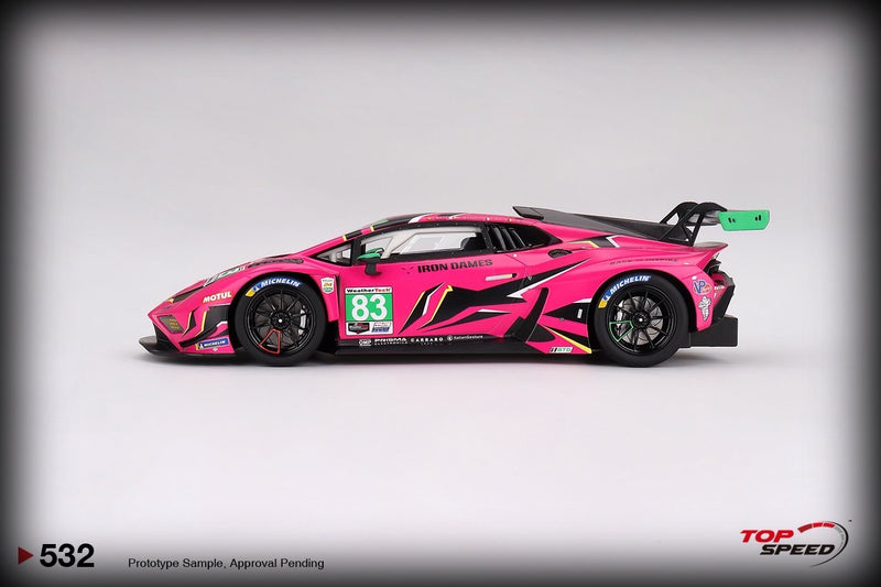 Laad de afbeelding in de Gallery-viewer, Lamborghini Huracan GT3 EVO2 #83 Iron Dames IMSA DAYTONA 24 HRS 2023 TOP SPEED 1:18
