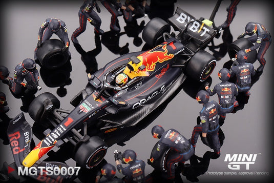 Ensemble d'équipage au stand du Grand Prix d'Abu Dhabi 2022 Oracle Red Bull Racing RB18