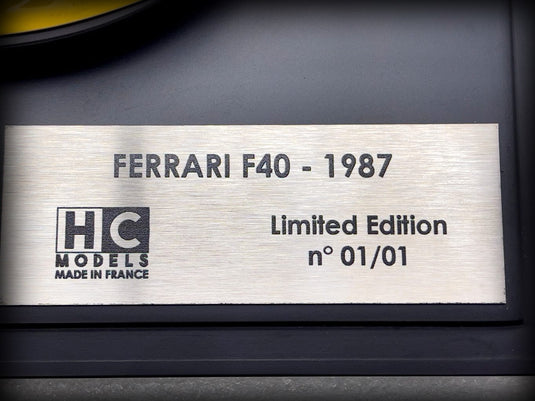 Ferrari F40 LM 1987 (LIMITED EDITION 1 piece) HC MODELS 1:8
