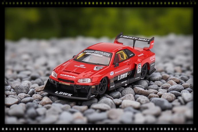Nissan SKYLINE GT-R (R34) SUPER SILHOUETTE RED/BLACK 2024 (RHD) MINI GT 1:64