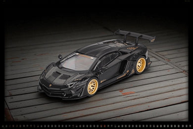 Lamborghini AVENTADOR LB- WORKS LIMITED EDITION MATTE BLACK 2025 MINI GT 1:64