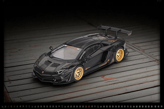 Lamborghini AVENTADOR LB- WORKS LIMITED EDITION MAT ZWART 2025 MINI GT 1:64