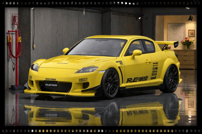 Laad de afbeelding in de Gallery-viewer, MAZDA RX-8 (SE3P) RE AMEMIYA GEEL IGNITION MODEL 1:18
