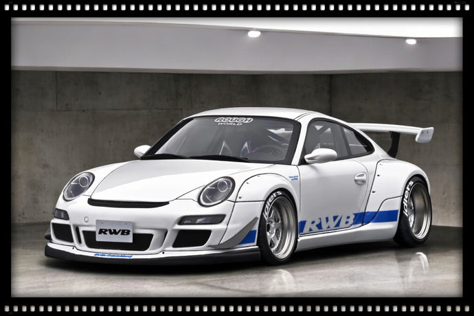 Porsche RWB 997 GT3 WHITE/BLUE IGNITION MODEL 1:18