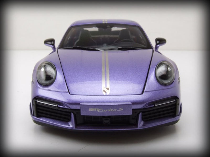 Chargez l&#39;image dans la visionneuse de la galerie, Porsche 911 (992) Turbo S coupé Sport Design 2021 Violet MINICHAMPS 1:18
