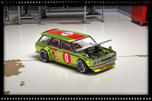 Datsun KAIDO 510 WAGON OG FLO GEEL 1969 MINI GT 1:64