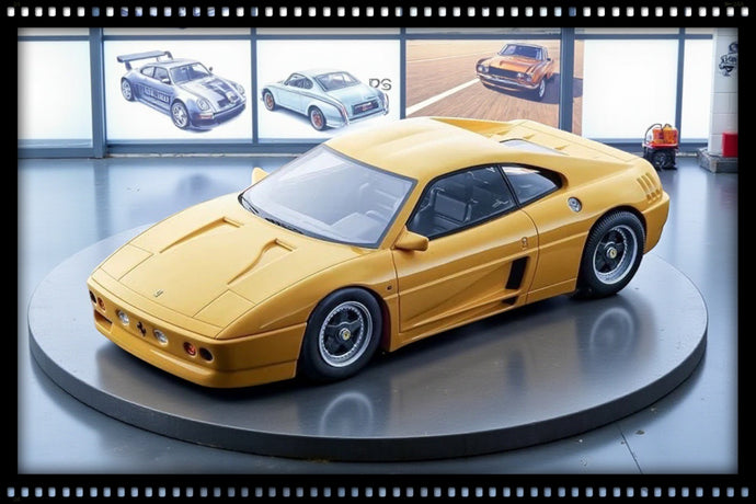 Ferrari 348 ZAGATO 1991 Jaune (ÉDITION LIMITÉE Nr.10/105 Avec base en textile / Sans Case)TECNOMODEL 1:18