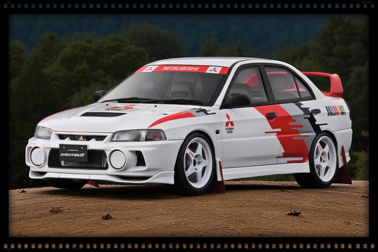Mitsubishi Lancer Evolution IV (CN9A) White rally decoration version IGNITION MODEL 1:18