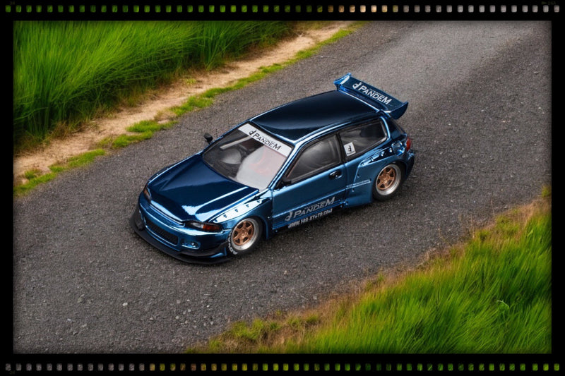 Chargez l'image dans la visionneuse de la galerie, HONDA CIVIC PANDEM EG6 BLEU POP RACE 1:64
