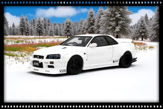 Nissan SKYLINE GT-R (BNR34) VAN KRC PARELWIT QX1 2019 OTTOmobile 1:18