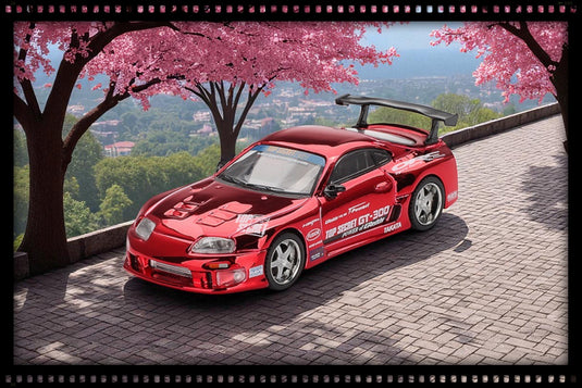 Toyota SUPRA (A80) TOP SECRET GT-300 ROUGE CHROME 2014 (LHD) MINI GT 1:64