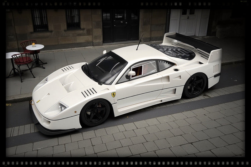 Load image into Gallery viewer, Ferrari F40 LM 1996 Press Version White with black rims (LIMITED EDITION Nr.30/60 With leather base / No Case) TECNOMODEL 1:18
