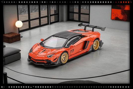 Lamborghini AVENTADOR LB- WORKS ÉDITION LIMITÉE ORANGE MDX 2025 (RHD) MINI GT 1:64