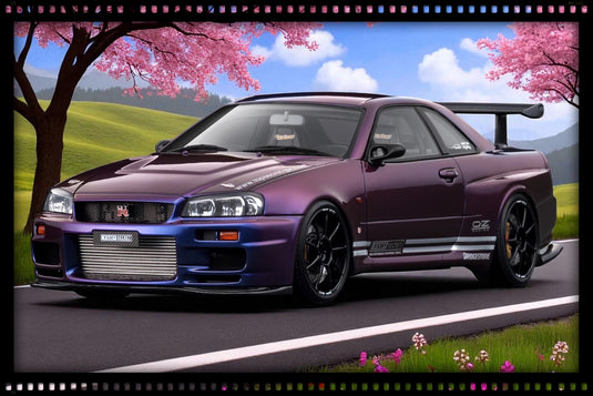 Nissan TOP SECRET 34GT-R (BNR34) Purple IGNITION MODEL 1:18