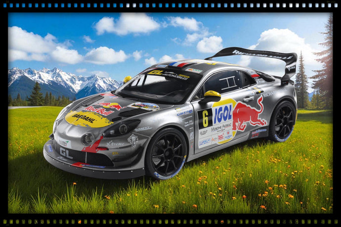 Renault ALPINE A110 RGT+ GRIS #6 S.LOEB / L.GODEY RALLYE DU MONT BLANC 2024 SOLIDO 1:18