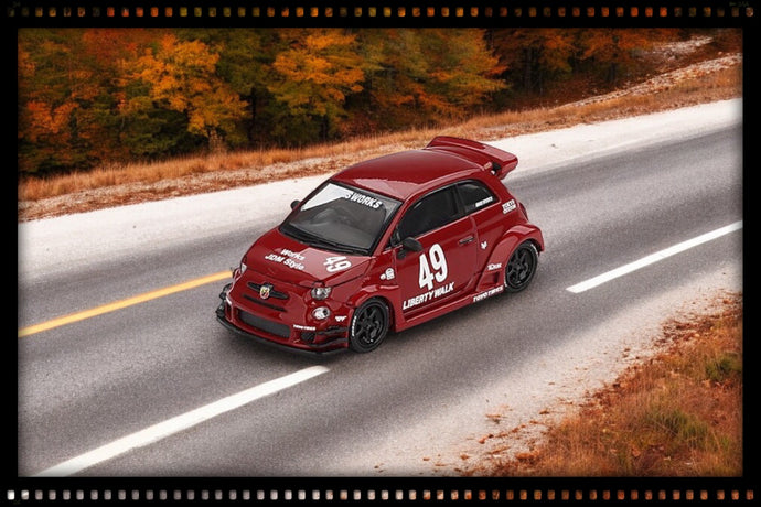 Fiat ABARTH 595 LB-WORKS X ABAS WORKS ROUGE 2024 (LHD) MINI GT 1:64