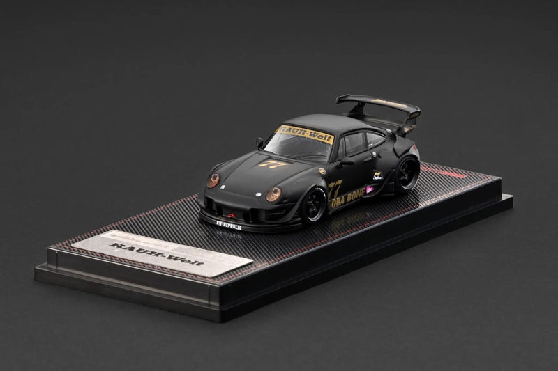 Load image into Gallery viewer, PORSCHE RWB 993 MATTE BLACK IGNITION MODEL 1:64
