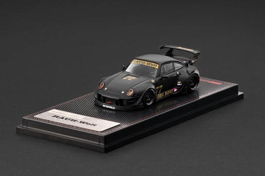 PORSCHE RWB 993 MATTE BLACK IGNITION MODEL 1:64