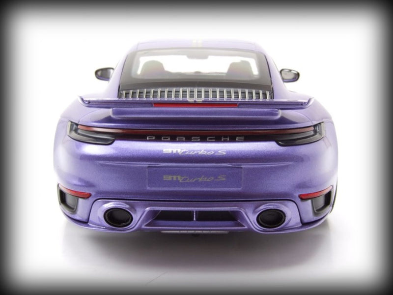 Chargez l&#39;image dans la visionneuse de la galerie, Porsche 911 (992) Turbo S coupé Sport Design 2021 Violet MINICHAMPS 1:18
