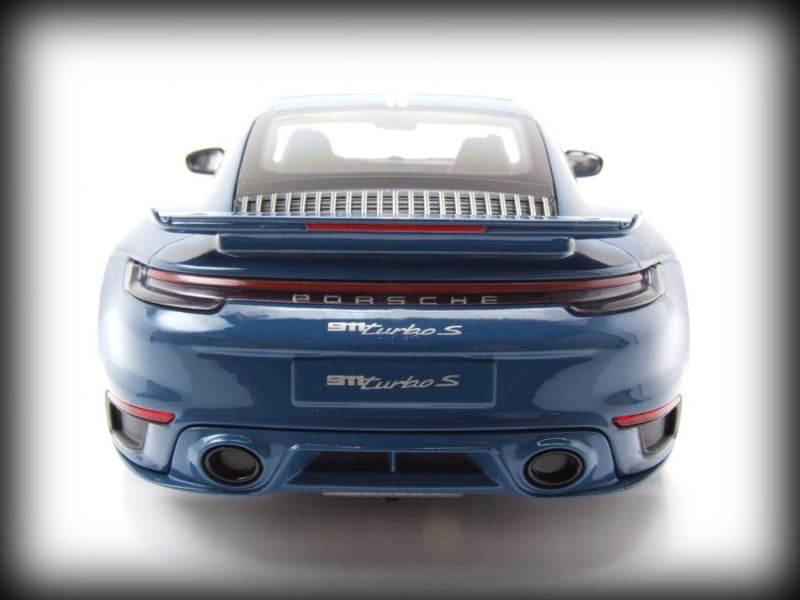 Chargez l&#39;image dans la visionneuse de la galerie, Porsche 911 (992) Turbo S coupé Sport Design 2021 Bleu MINICHAMPS 1:18
