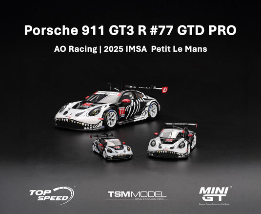 Porsche 911 (992) GT3 R #77 GTD PRO AO RACING PETIT LE MANS 2025 TOP SPEED 1:18