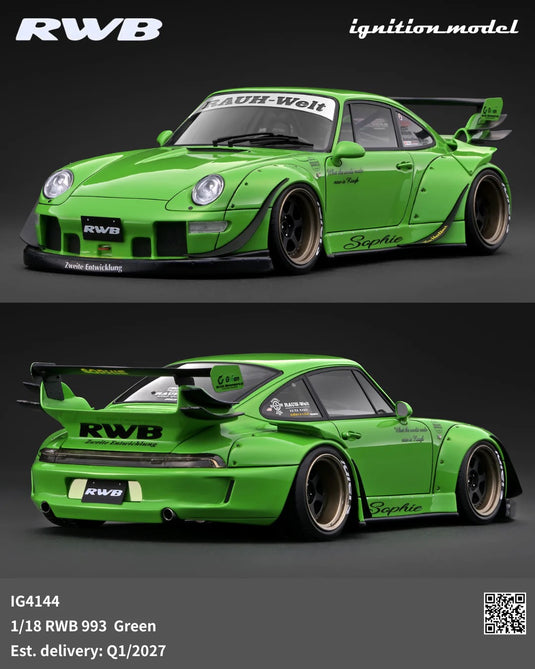 PORSCHE RWB 993 VERT IGNITION MODEL 1:18
