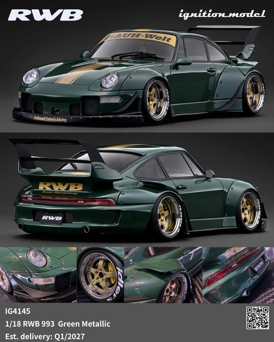 PORSCHE RWB 993 VERT IGNITION MODEL 1:18