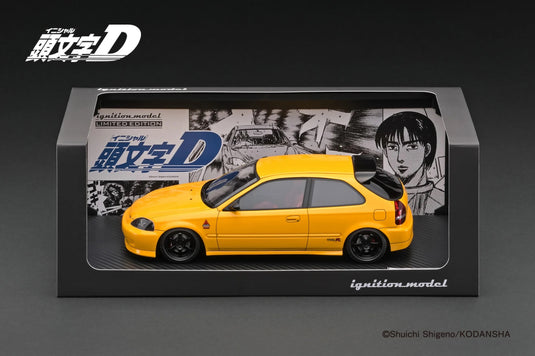 HONDA CIVIC (EK9) Type R YELLOW (INITIAL D) IGNITION MODEL 1:18