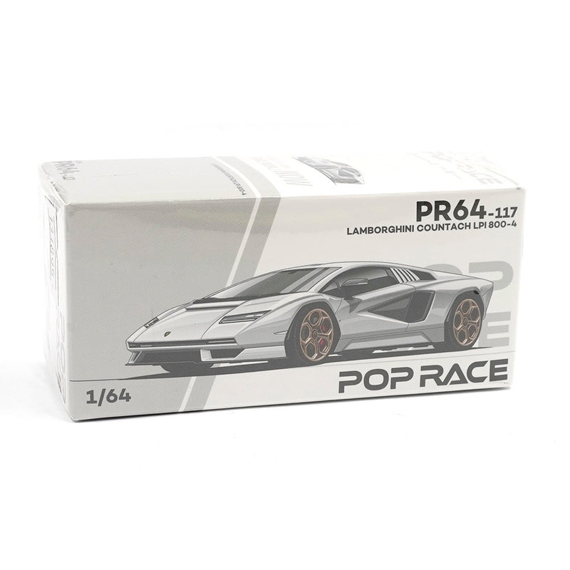 Load image into Gallery viewer, Lamborghini Countach LPI 800-4 White POP RACE 1:64
